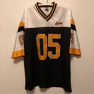 FUBU VINTAGE FOOTBALL JERSEY 05 Size Large Y2K Pittsburgh Black and Yell…